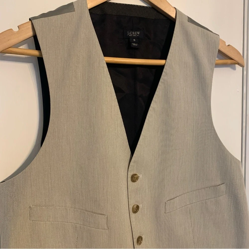 J. Crew‎ Men's Ludlow Striped Suit Vest Gray Size Small